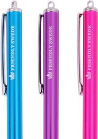 img 3 attached to 🖋 The Friendly Swede Stylus Pen: Replaceable Micro-Knit Mesh Tip + Lanyard, Cleaning Cloth & Tips - 3 Pack