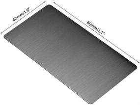 img 3 attached to 🔖 10 Pack of Brushed 201 Stainless Steel Blank Metal Cards - 80x40x0.4mm for DIY Laser Printing and Engraving in Black