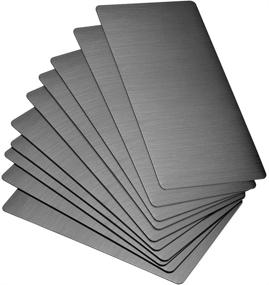 img 4 attached to 🔖 10 Pack of Brushed 201 Stainless Steel Blank Metal Cards - 80x40x0.4mm for DIY Laser Printing and Engraving in Black