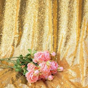 img 1 attached to ✨ Sparkly Gold Sequin Backdrop Curtain - 2FTx8FT, 2 Panels - Glitter Photography Background Drapes for Birthday, Wedding, Party - Ideal for Photo Booth Backdrops