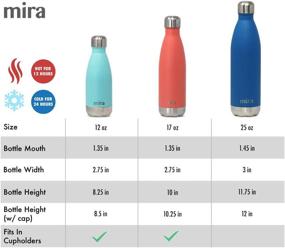 img 1 attached to 💧 MIRA 12 oz Stainless Steel Vacuum Insulated Kids Water Bottle - Dynamic Blue: Cold for 24 Hours, Hot for 12 Hours - Leak-Proof, Reusable Metal Flask