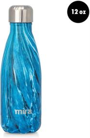 img 3 attached to 💧 MIRA 12 oz Stainless Steel Vacuum Insulated Kids Water Bottle - Dynamic Blue: Cold for 24 Hours, Hot for 12 Hours - Leak-Proof, Reusable Metal Flask