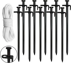 img 4 attached to 🏕️ Durable and Versatile Eurmax 10PC Pack Steel Tent Stakes - Ideal Camping Stakes for Canopies, Tarps, and Outdoor Adventures