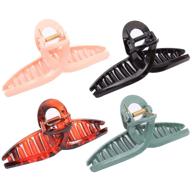 💪 ultimate hold hair claw clips for long & thick hair - set of 4 - 4.3 inch hair accessories for women logo