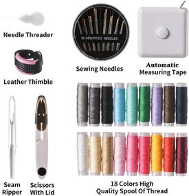 img 3 attached to 🧵 Complete Sewing Kit - Basic DIY Sewing Kits for Adults with Portable Bag - Needle and Thread Kit for Sewing Ideal for Emergency Repairs and Rapid Fixes (Green)