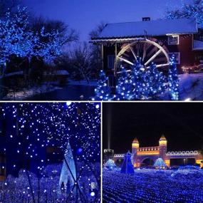 img 1 attached to 🔵 Baimo 2 Pack 100 LED 8 Modes Battery Operated String Lights - Blue Silver Copper Wire Fairy Lights for Christmas, Garden, Patio, Indoor Outdoor - Remote Control Timer, Waterproof, 33ft