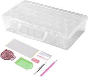 img 4 attached to 💎 Diamond Bead Storage Containers - 30-Piece Removable Clear Plastic Organizers with Lid for Nail Art Rhinestones, Jewelry, DIY Diamond Cross Stitch Tools, and Small Items