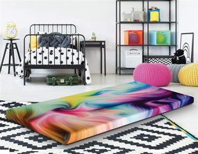 img 4 attached to 🛏️ Roll-Up Single Groove Tie Dye Memory Foam Mattress: Versatile Guest Bed/Floor Mat, 3 Inches