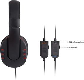 img 2 attached to 🎧 FNSHIP 3.5mm Wired Stereo Gaming Headset with Mic, Volume Control - Over-head Headband Headphone for SONY PS4, PC, Tablet, Laptop, Smartphone