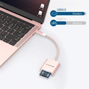 img 2 attached to LENTION USB C to SD Card Reader, Type C SD 3.0 Card Adapter for MacBook Pro 13/15/16, Mac Air/iPad Pro/Surface, Samsung S20/S10/S9/S8/Plus/Note, and More (CB-C8, Rose Gold)