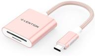 lention usb c to sd card reader, type c sd 3.0 card adapter for macbook pro 13/15/16, mac air/ipad pro/surface, samsung s20/s10/s9/s8/plus/note, and more (cb-c8, rose gold) logo