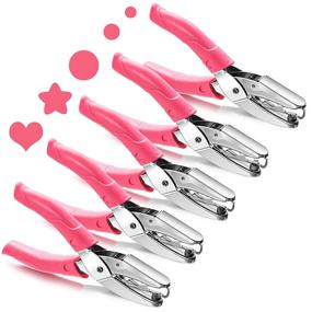 img 4 attached to 📎 Metal Handheld Paper Punch Set - 5 Piece Single-Hole Tag Punch Collection: Includes 0.06 Inch, 0.12 Inch, 0.24 Inch Round Holes, 0.22 Inch Heart-Shaped Hole, and 0.2 Inch Star Shaped Hole for DIY Crafts and Paper Tags