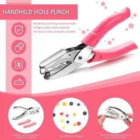 img 2 attached to 📎 Metal Handheld Paper Punch Set - 5 Piece Single-Hole Tag Punch Collection: Includes 0.06 Inch, 0.12 Inch, 0.24 Inch Round Holes, 0.22 Inch Heart-Shaped Hole, and 0.2 Inch Star Shaped Hole for DIY Crafts and Paper Tags