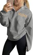 👩 women mama sweatshirt - mama life zip up pullover, high collar, quarter zip coat jacket, casual long sleeve shirt top logo