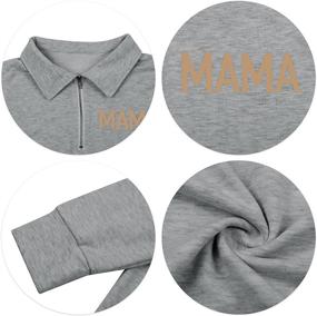 img 3 attached to 👩 Women Mama Sweatshirt - Mama Life Zip Up Pullover, High Collar, Quarter Zip Coat Jacket, Casual Long Sleeve Shirt Top