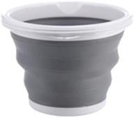 🪣 convenient collapsible plastic bucket - multi-purpose 10l (2.6 gallon) gray bucket for car wash, fishing, and beach - portable with handle logo