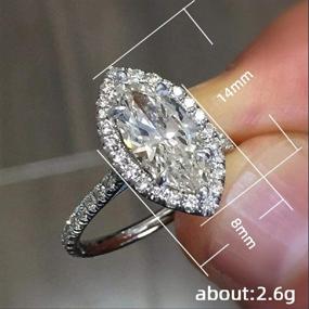 img 1 attached to 💍 HengSun Jewelry 925 Silver Marquise CZ Wedding Ring with Micro-Inlaid Classic Zircon Sparkles for Women