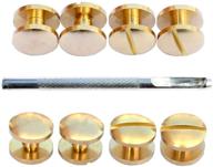 🔩 30-piece dgol brass chicago screws posts with arc head and backscrews – binding rivets set including install hole punch (0.158 inch) logo