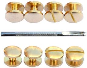img 3 attached to 🔩 30-Piece DGOL Brass Chicago Screws Posts with Arc Head and Backscrews – Binding Rivets Set including Install Hole Punch (0.158 inch)