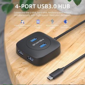 img 4 attached to 🔌 SNANSHI USB C Hub 4 Ports Type C to USB 3.0 Adapter with Extended 1.5 ft Cable - High Speed Compatible for MacBook Pro, iMac, Samsung Galaxy Note10 S10 S9, Chromebook Pixelbook, Dell XPS