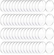 🎄 50 pieces 3 inch clear acrylic christmas ornament blanks - transparent circle ornaments for crafts - blank acrylic circles with hole for diy christmas disc ornaments logo