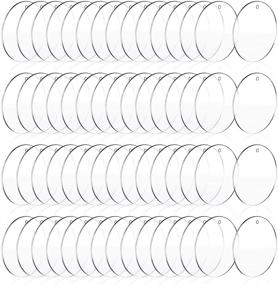 img 4 attached to 🎄 50 Pieces 3 Inch Clear Acrylic Christmas Ornament Blanks - Transparent Circle Ornaments for Crafts - Blank Acrylic Circles with Hole for DIY Christmas Disc Ornaments