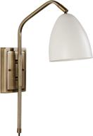 🔦 rivet industrial wall sconce with swivel feature & bulb, 18.1"h - matte white & antique brass - amazon brand логотип