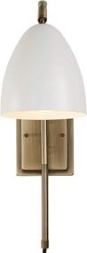 img 1 attached to 🔦 Rivet Industrial Wall Sconce with Swivel Feature & Bulb, 18.1"H - Matte White & Antique Brass - Amazon Brand