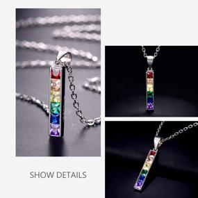 img 1 attached to Ожерелье для пар Sterling Silver Rainbow