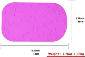 img 2 attached to 🛁 RYNND Non-Slip Bathtub Mat for Kids - Purple Bathroom Mat for Toddlers, Babies, and Children, Anti-Slip Shower Mat for Floor - Small Size 16.5 X 9.8