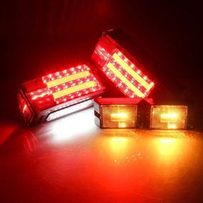 img 3 attached to 🚗 Linkitom Submersible LED Trailer Light Kit - Super Bright Brake Stop Turn Tail License Lights for Camper Truck RV Boat Snowmobile Over 80 inches