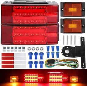 img 4 attached to 🚗 Linkitom Submersible LED Trailer Light Kit - Super Bright Brake Stop Turn Tail License Lights for Camper Truck RV Boat Snowmobile Over 80 inches