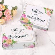 set of 6 bridesmaid proposal boxes - empty gift boxes for bridesmaids, including 5 'will you be my bridesmaid' and 1 'will you be my maid of honor' logo