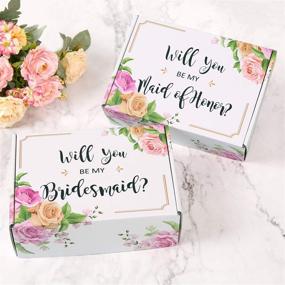 img 4 attached to Set of 6 Bridesmaid Proposal Boxes - Empty Gift Boxes for Bridesmaids, including 5 'Will You be My Bridesmaid' and 1 'Will You Be My Maid of Honor'