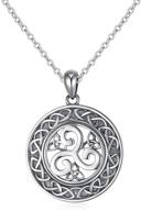 🍀 exquisite 925 sterling silver celtic pendant necklace for good luck - oxidized irish knot design, 20 inch logo