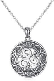 img 4 attached to 🍀 Exquisite 925 Sterling Silver Celtic Pendant Necklace for Good Luck - Oxidized Irish Knot Design, 20 inch