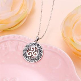 img 3 attached to 🍀 Exquisite 925 Sterling Silver Celtic Pendant Necklace for Good Luck - Oxidized Irish Knot Design, 20 inch