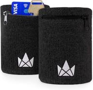 🏃 the friendly swede sweatband with zippered wristband pocket for men and women - wrist/ankle wallet pouch for jogging, sports, walking (2 pack) logo