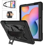 📱 kowauri heavy duty drop proof cover case for samsung galaxy tab s6 lite 10.4inch 2020 model sm-p610 sm-p615 - rugged shockproof design with stand, hand strap, and shoulder strap (black) logo