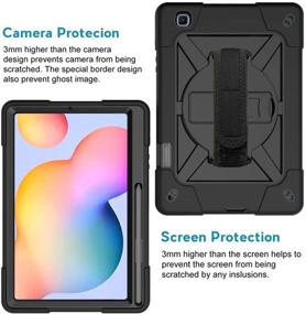 img 2 attached to 📱 Kowauri Heavy Duty Drop Proof Cover Case for Samsung Galaxy Tab S6 Lite 10.4inch 2020 Model SM-P610 SM-P615 - Rugged Shockproof Design with Stand, Hand Strap, and Shoulder Strap (Black)