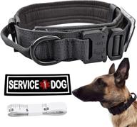 🐾 kumikiwa tactical dog collar: military-grade, adjustable nylon with heavy duty metal buckle, control handle, and service dog 3d rubber patches for daily use and training logo