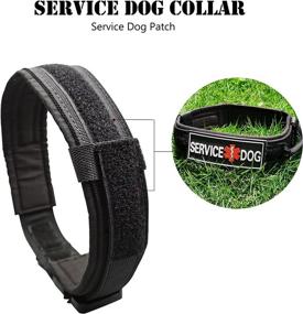 img 2 attached to 🐾 Kumikiwa Tactical Dog Collar: Military-Grade, Adjustable Nylon with Heavy Duty Metal Buckle, Control Handle, and Service Dog 3D Rubber Patches for Daily Use and Training