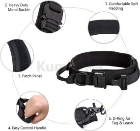 img 3 attached to 🐾 Kumikiwa Tactical Dog Collar: Military-Grade, Adjustable Nylon with Heavy Duty Metal Buckle, Control Handle, and Service Dog 3D Rubber Patches for Daily Use and Training