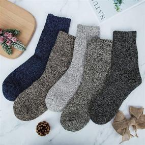 img 2 attached to 🧦 Warm & Cozy: 5 Pairs Womens Wool Socks - Thick Knit Winter Socks for Women - Perfect Gifts for a Comfy & Stylish Winter!