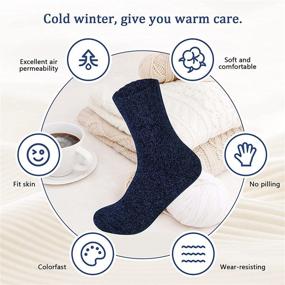 img 3 attached to 🧦 Warm & Cozy: 5 Pairs Womens Wool Socks - Thick Knit Winter Socks for Women - Perfect Gifts for a Comfy & Stylish Winter!