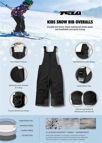 img 1 attached to ❄️ TSLA Kids Winter Snow Bibs: Waterproof Insulated Overalls for Boys, Girls & Babies - Ripstop Ski Pants