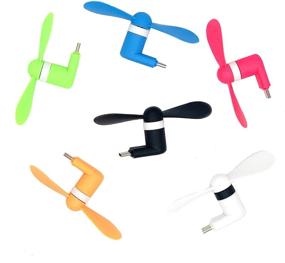 img 2 attached to 📱 EEkiiqi 6 Packs USB Type C Mini Fan for Cell Phones - Portable Handheld Mini USB Fan for LG G5 G6, Galaxy S10, Note 9, Note 8, Pixel, HTC 10, and Other USB Type C Phones