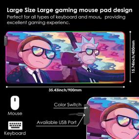 img 2 attached to 🖱️ Enhance Your Gaming Experience with the Bimormat RGB Mouse Pad LED Light Gaming Mouse Pad - 35.4 * 15.7 inch