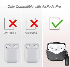 img 3 attached to Стильный чехол для AirPods Pro из черной кожи для женщин и девочек | Защитный чехол Secbolt с ремешком | Совместим с Apple AirPods Pro 2019