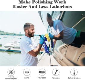 img 3 attached to 🚗 650W Car Polisher, Himimi Polisher with 6 Variable Speeds, Detachable D-Handle & Side Handle - Ideal for Polishing and Waxing Furniture for Cars, Boats, and More